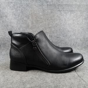 Munro Shoes Womens 11 Ankle Boots Leather Black Fashion Comfort Block Heel Zip